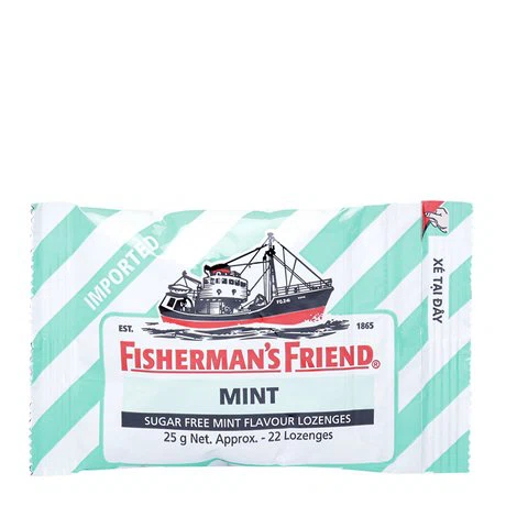 Kẹo con tàu FISHERMANS FRIEND vị bạc hà không đường giảm ho (25g)