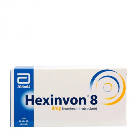 Thuốc Hexinvon 8mg điều trị rối loạn tiết dịch phế quản (10 vỉ x 10 viên)