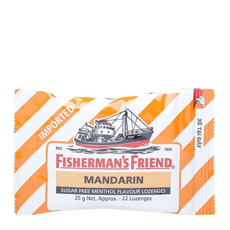 Kẹo cay con tàu FISHERMAN'S FRIEND không đường vị quýt gừng (25g)