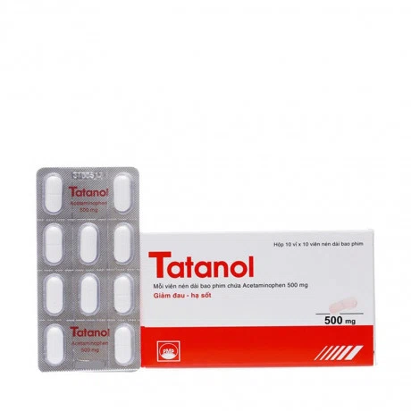 Thuốc Tatanol 500mg VBP giảm đau từ nhẹ đến vừa và hạ sốt (10 vỉ x 10 viên)