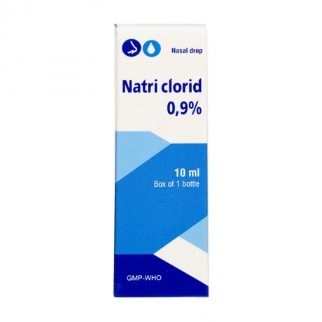 Thuốc nhỏ mũi Natri clorid 0,9% bơm rửa, giảm viêm mũi dị ứng (Chai 10ml)