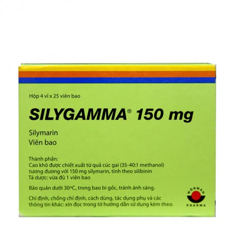 Thuốc Silygamma 150mg điều trị viêm gan mãn tính, xơ gan (4 vỉ x 25 viên)