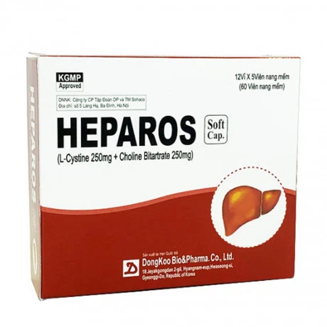 Heparos 250mg/250mg hạ men gan, tăng cường chức năng gan, bổ gan (12 vỉ x 5 viên)