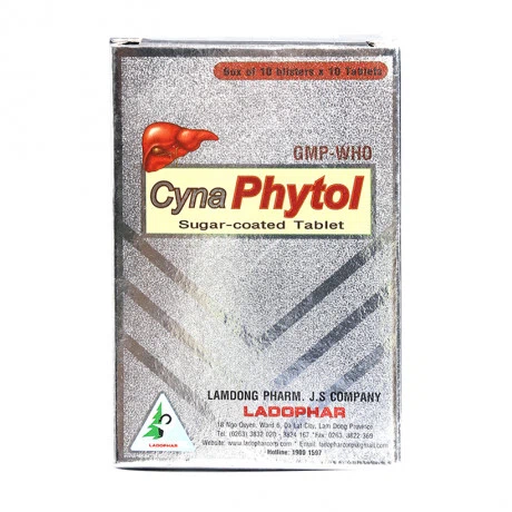 Thuốc bao đường Cynaphytol giải độc gan, thông mật, lợi tiểu, nhuận tràng (10 vỉ x 10 viên)