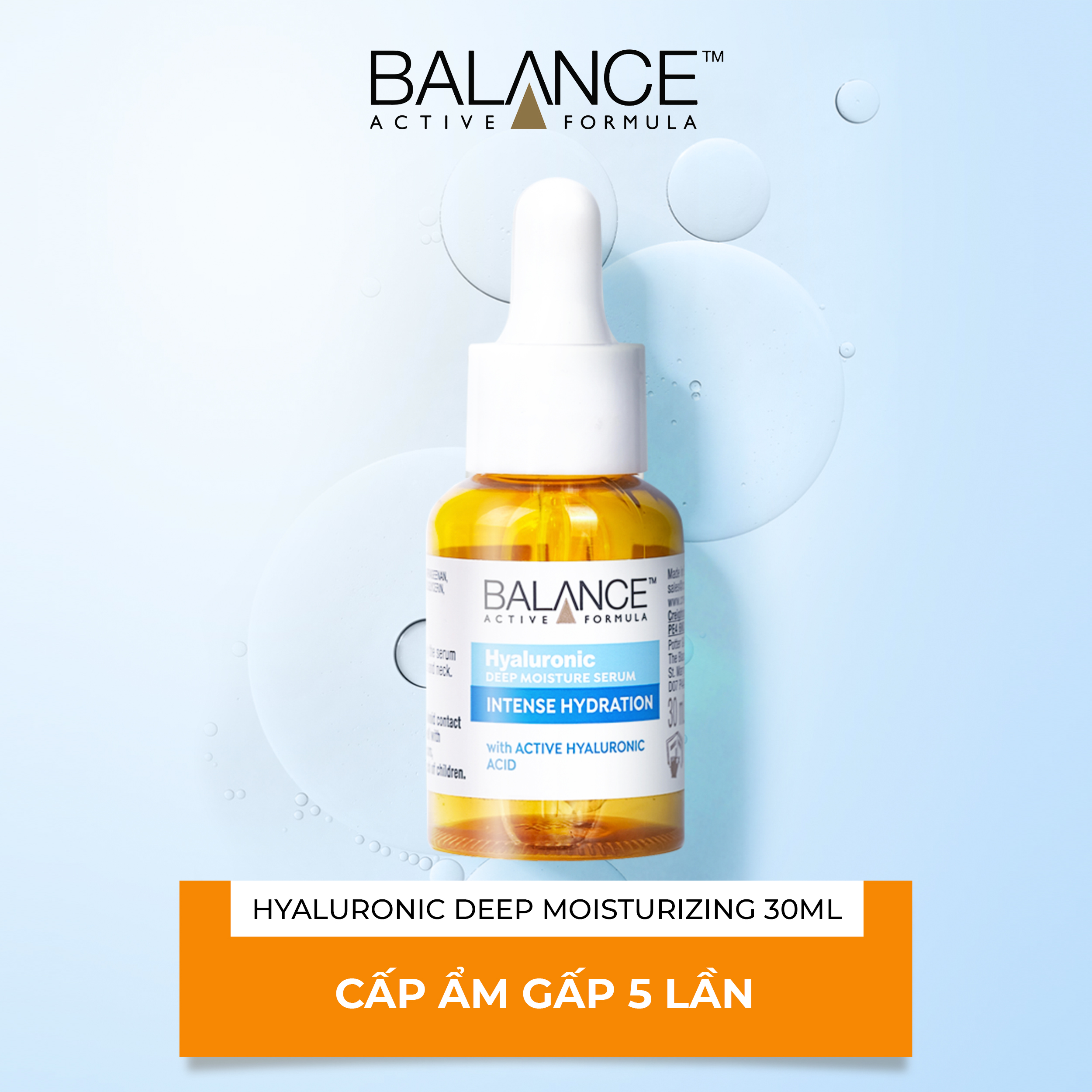 Serum BALANCE Active Formula Hyaluronic Deep Moisture Cấp Nước Dưỡng Ẩm (Hộp 30ml)