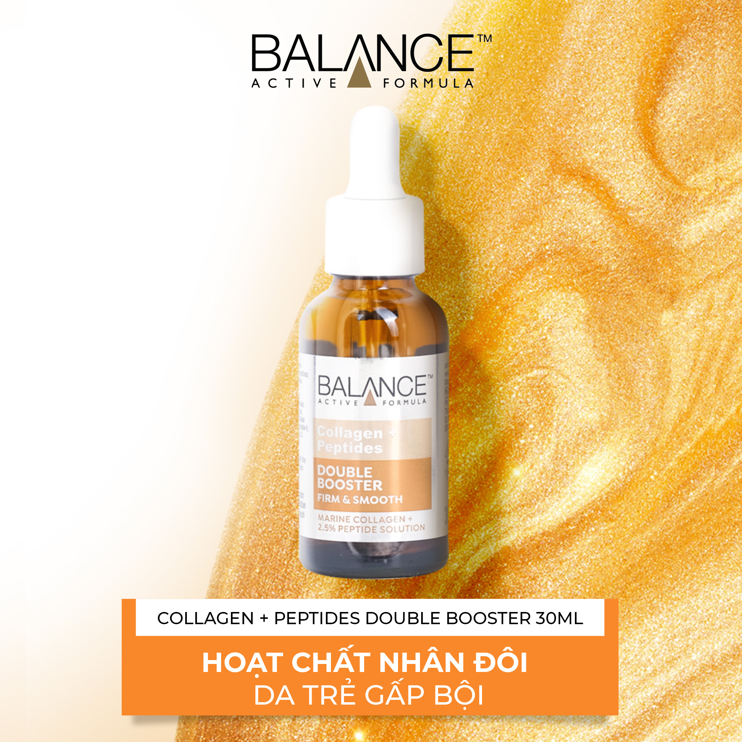 Serum BALANCE Active Formula Serum Double Booster Collagen + 2.5% Peptides Ngừa Lão Hoá (30ml)