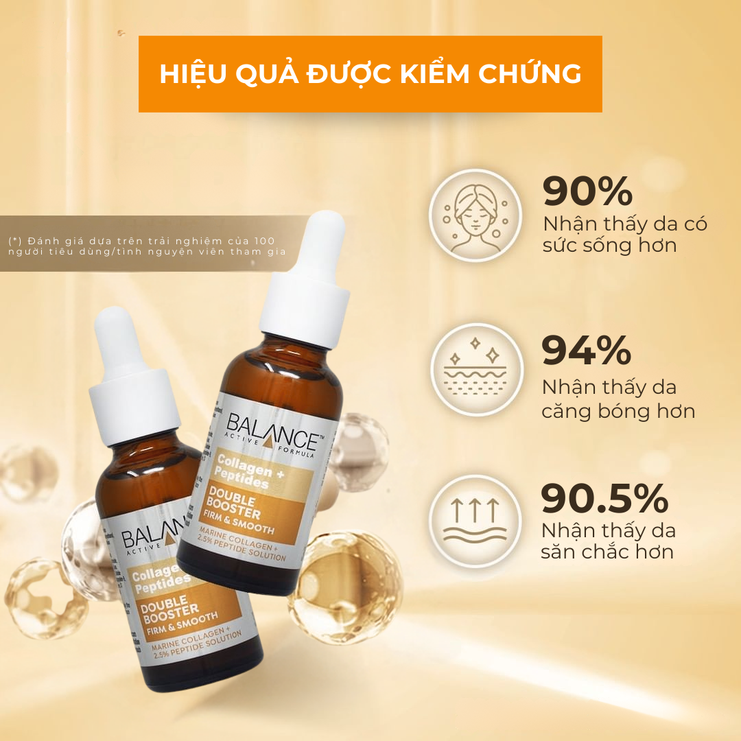 Serum BALANCE Active Formula Serum Double Booster Collagen + 2.5% Peptides Ngừa Lão Hoá (30ml)