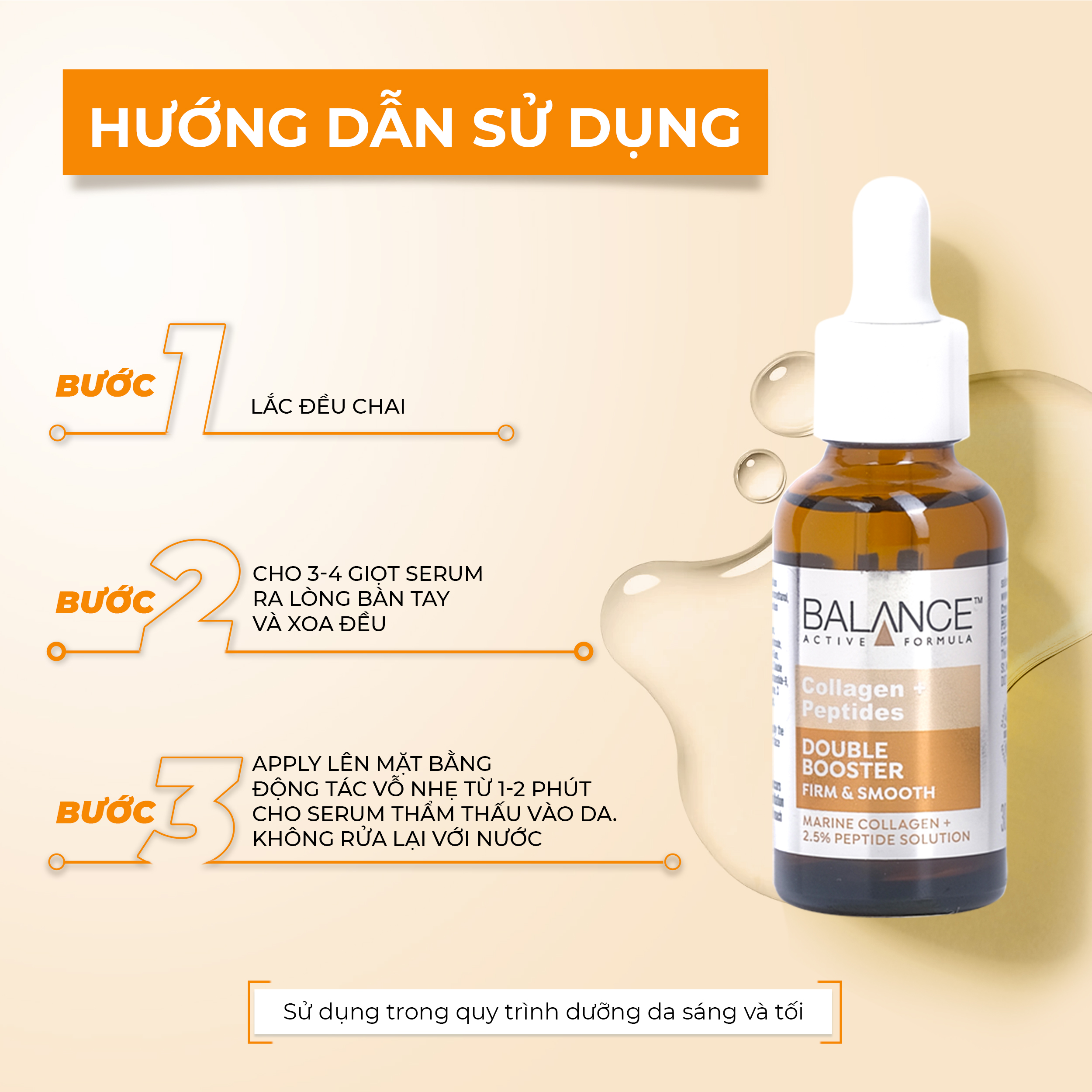 Serum BALANCE Active Formula Serum Double Booster Collagen + 2.5% Peptides Ngừa Lão Hoá (30ml)