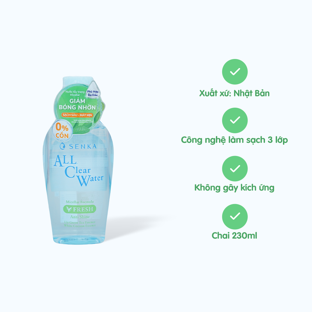 Nước tẩy trang sạch thoáng Senka A.L.L Clear Water Fresh (230ml)