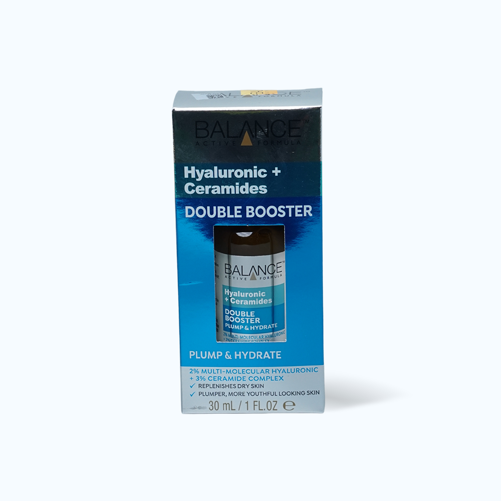 Serum BALANCE Active Formula Double Booster Hyaluronic & Ceramides Cấp Nước Dưỡng Ẩm Da (Chai 30ml)