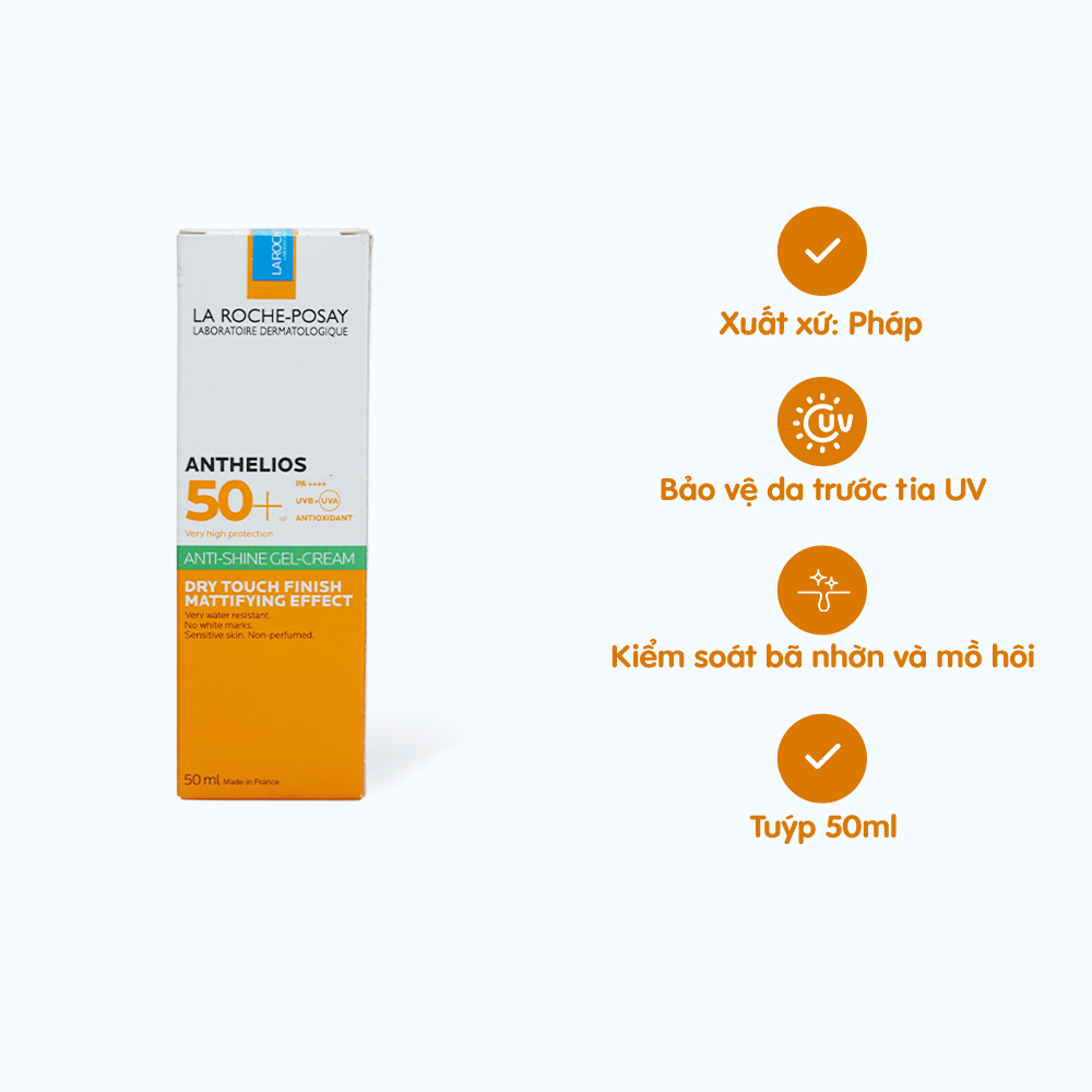 Kem chống nắng LA ROCHE POSAY Anthelios UVMUNE400 Oil Control SPF50+ kiểm soát dầu (Tuýp 50ml)