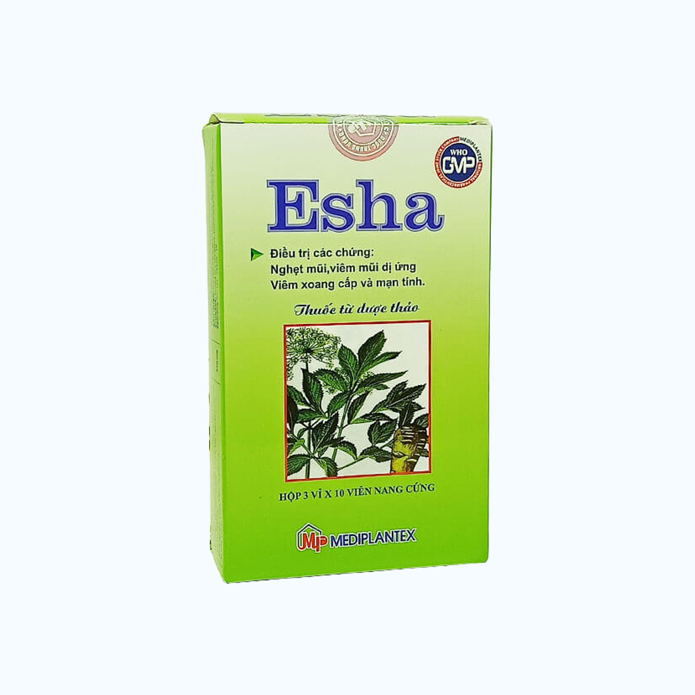 Thuốc Esha Mediplantex điều trị nghẹt mũi, viêm mũi dị ứng, viêm xoang (3 vỉ x 10 viên)