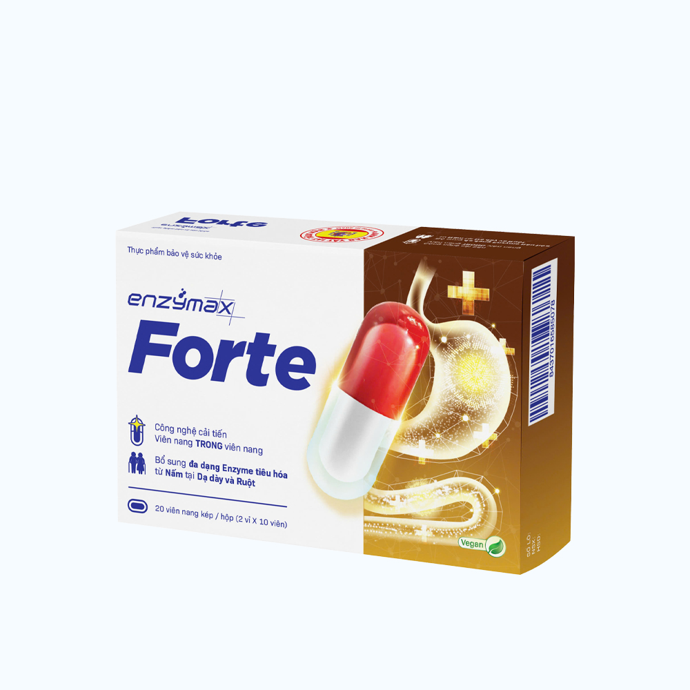 Thuốc kép Enzymax Forte (Hộp 20 viên) giúp hỗ trợ tiêu hóa nhanh