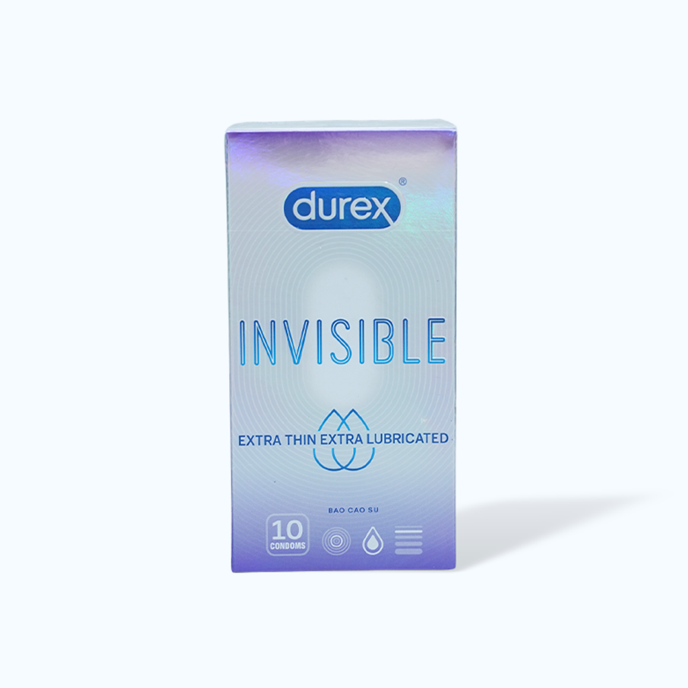 Bao Cao Su Durex Invisible Extra Thin/Lubri 10 cái/Hộp