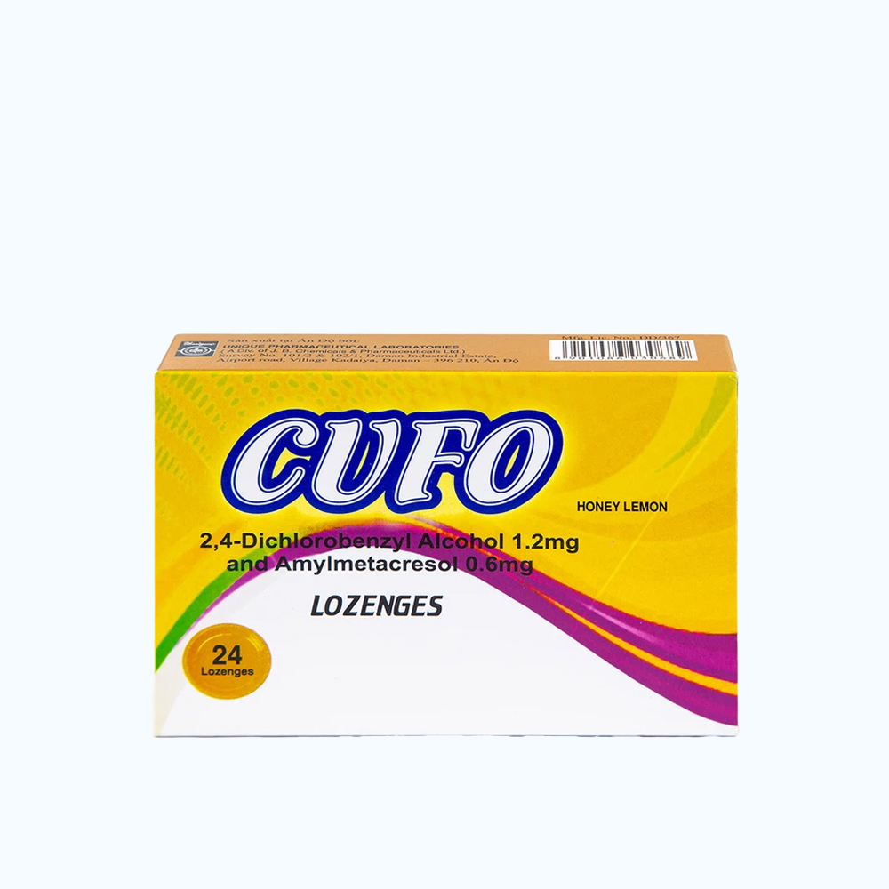 Viên ngậm CUFO LOZENGES điều trị đau họng (2 vỉ x 12 viên)