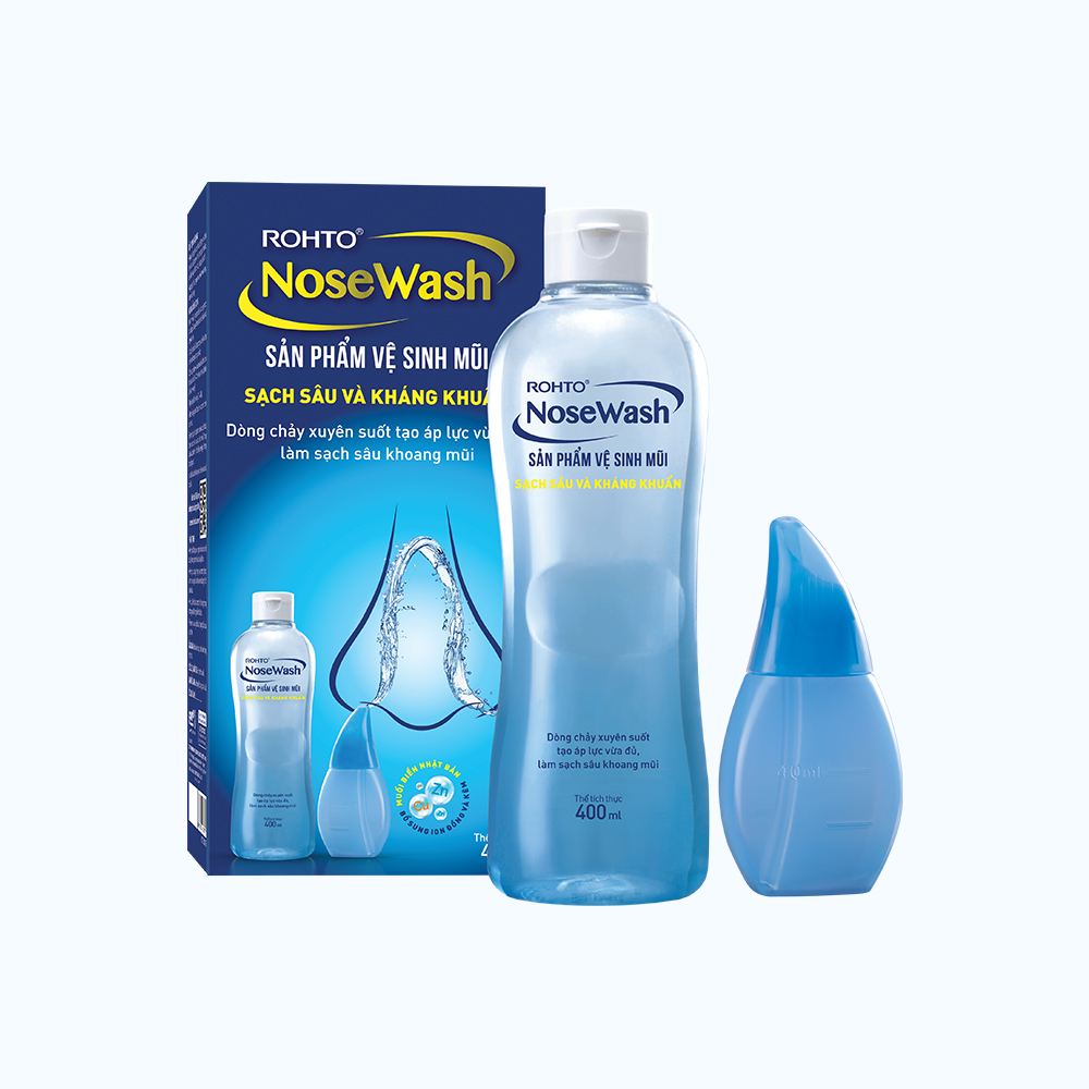 Bộ vệ sinh mũi ROHTO làm sạch và kháng khuẩn (1 bình vệ sinh+1 bình 400ml)