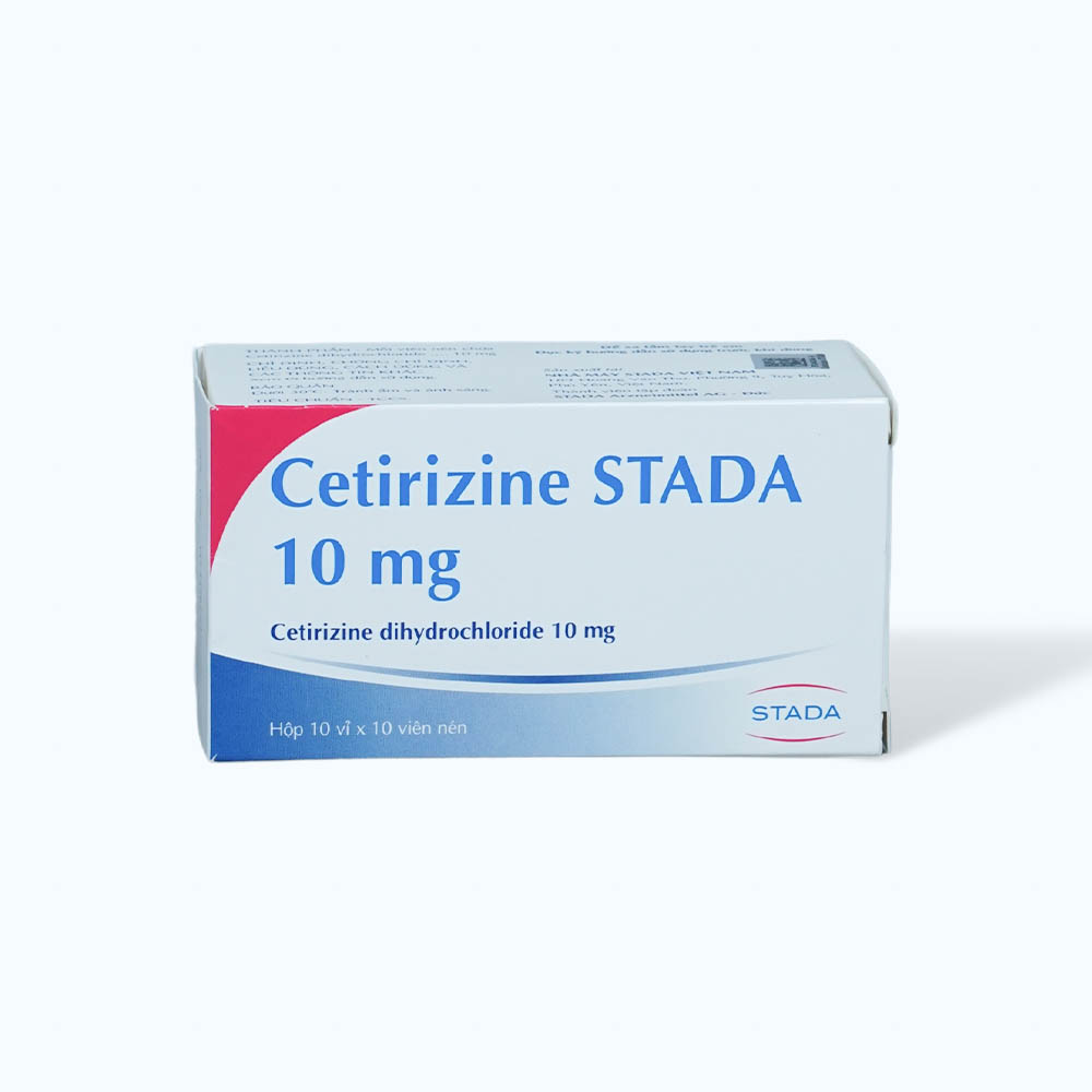 Thuốc Cetirizine Stada 10mg điều trị viêm mũi dị ứng, mày đay (10 vỉ x 10 viên)