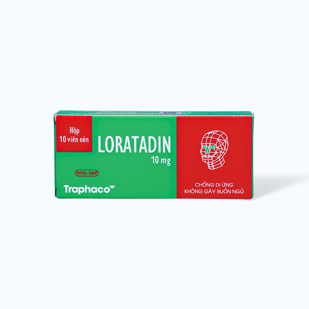 Viên nén Loratadin Traphaco 10mg trị viêm mũi dị ứng, mày đay, ngứa (1 vỉ x 10 viên)