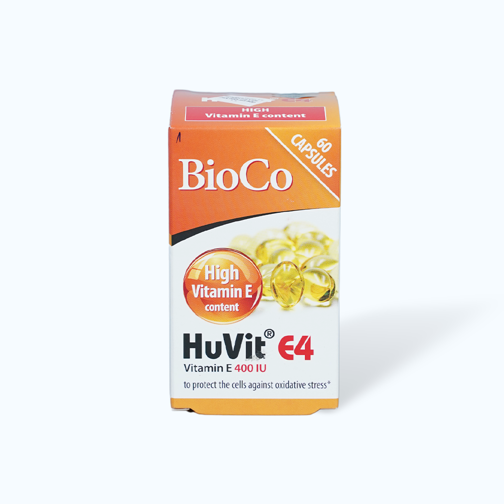 Viên uống Bioco Huvit E4 hỗ trợ bổ sung vitamin E cho cơ thể (Hộp 60 viên)
