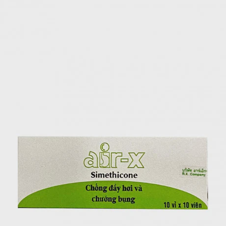 Thuốc Air-X Simethicone 80mg trị đầy hơi, chướng bụng (10 vỉ x 10 viên)