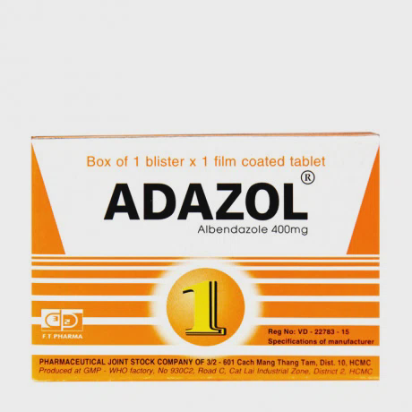 Thuốc Adazol 400mg điều trị nhiễm ký sinh trùng (1 vỉ x 1 viên)