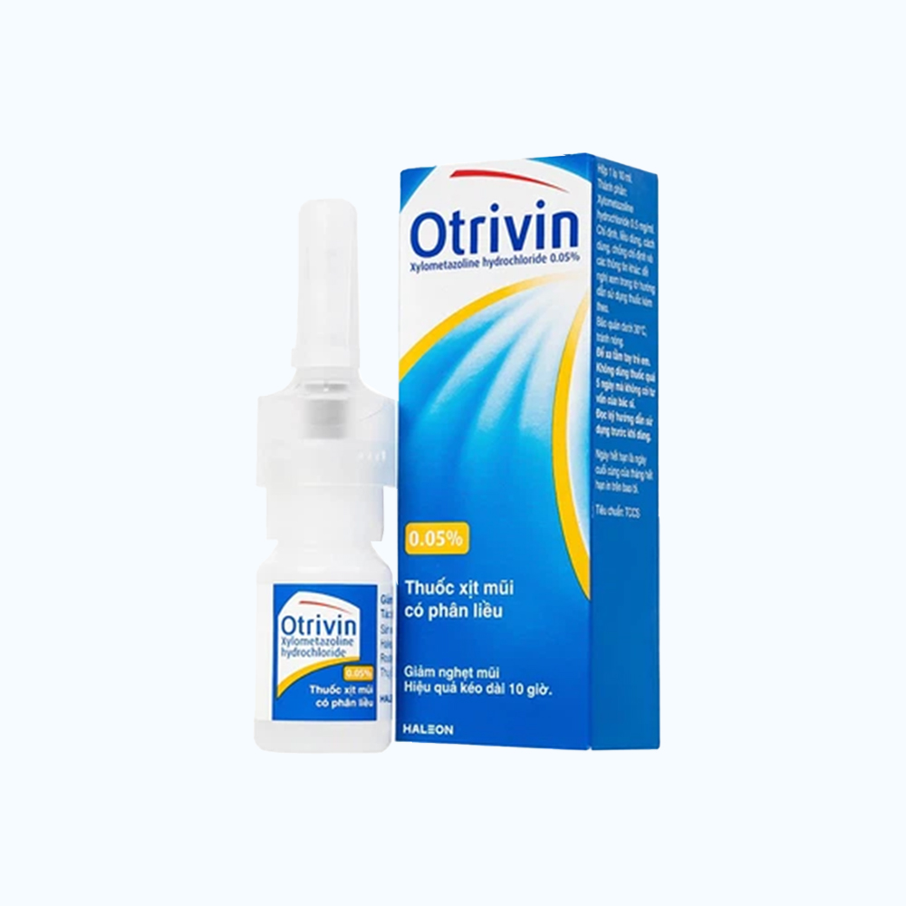 Thuốc xịt mũi Otrivin 0.05% trị sung huyết mũi, viêm xoang, viêm mũi dị ứng (chai 10ml)