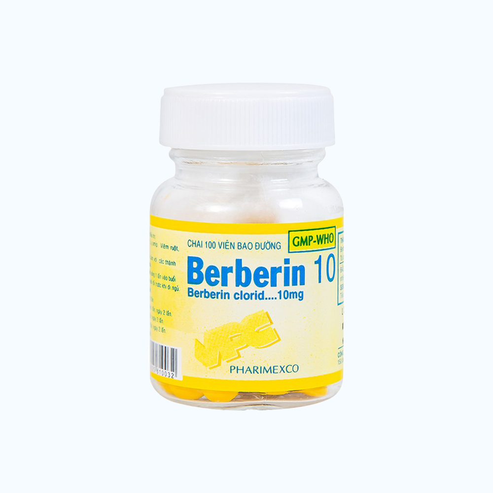 Thuốc Berberin 10mg Pharimexco điều trị lỵ, viêm ruột, tiêu chảy (100 viên)