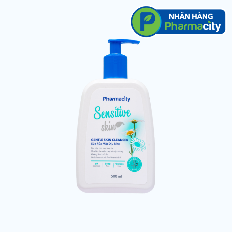 Sữa rửa mặt dịu nhẹ cho da nhạy cảm Pharmacity Sensitive Skin Cleanser (500ml) - New