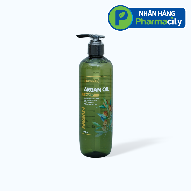 Dầu gội Pharmacity Argan Oil phục hồi, giảm khô tóc (Chai 490ml)