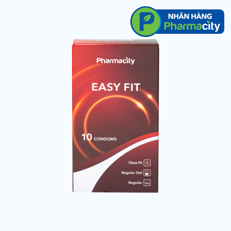 Bao cao su Pharmacity Easy Fit ôm sát, bảo vệ an toàn (10 cái/hộp)