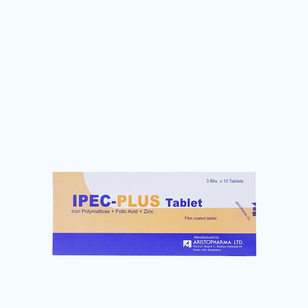 Thuốc Ipec-plus phòng ngừa và điều trị thiếu sắt, acid folic và kẽm (3 vỉ x 10 viên)