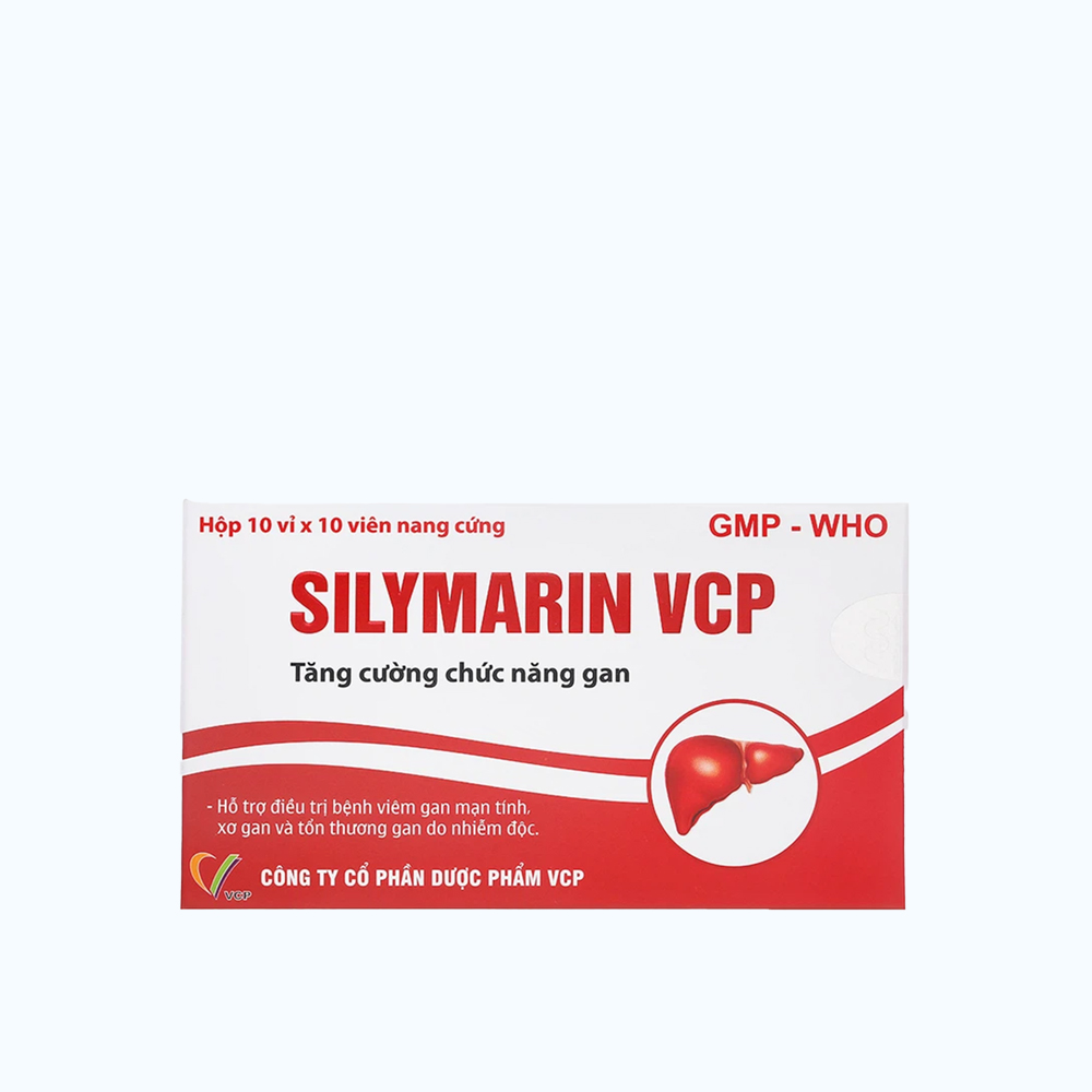Thuốc Silymarin VCP điều trị bệnh viêm gan mạn tính, xơ gan (10 vỉ x 10 viên)