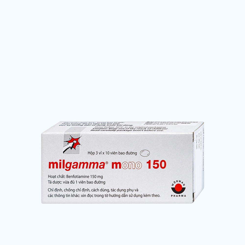 Thuốc bao đường Milgamma mono 150 điều trị viêm đa dây thần kinh (3 vỉ x10 viên)