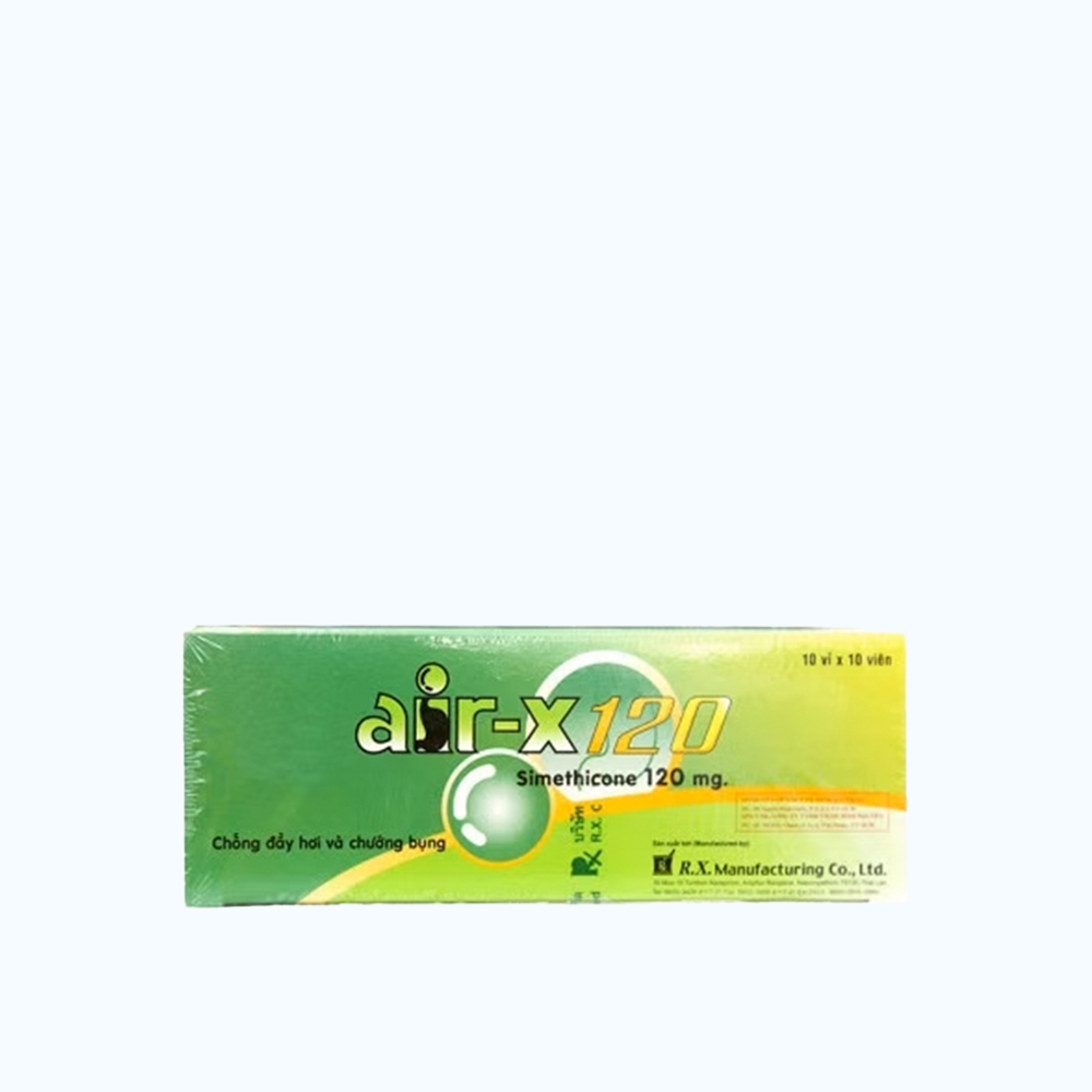 Viên nhai Air-X 120mg (10 vỉ x 10 viên) trị đầy hơi, chướng bụng