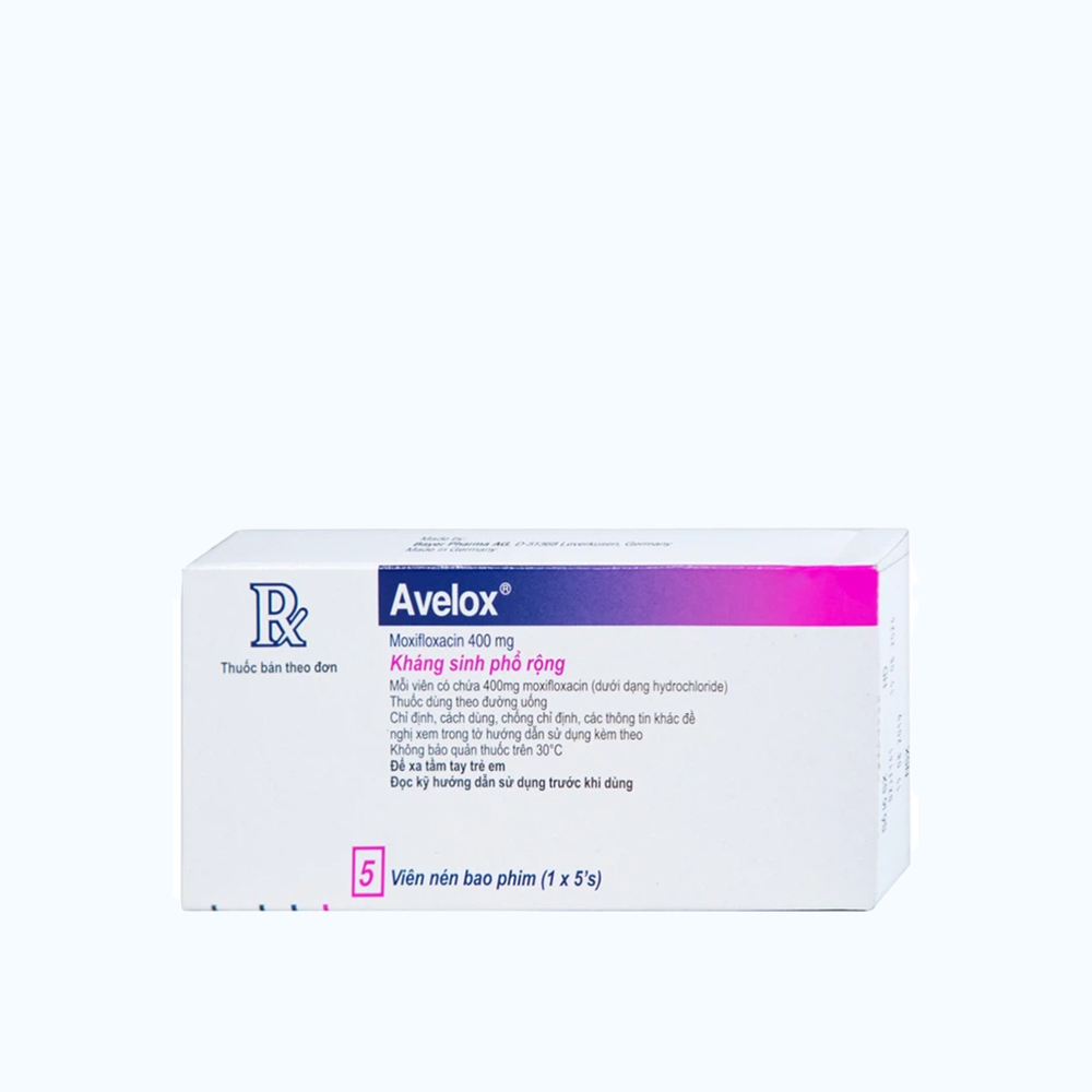 Viên nén Avelox 400mg điều trị nhiễm khuẩn (1 vỉ x 5 viên)