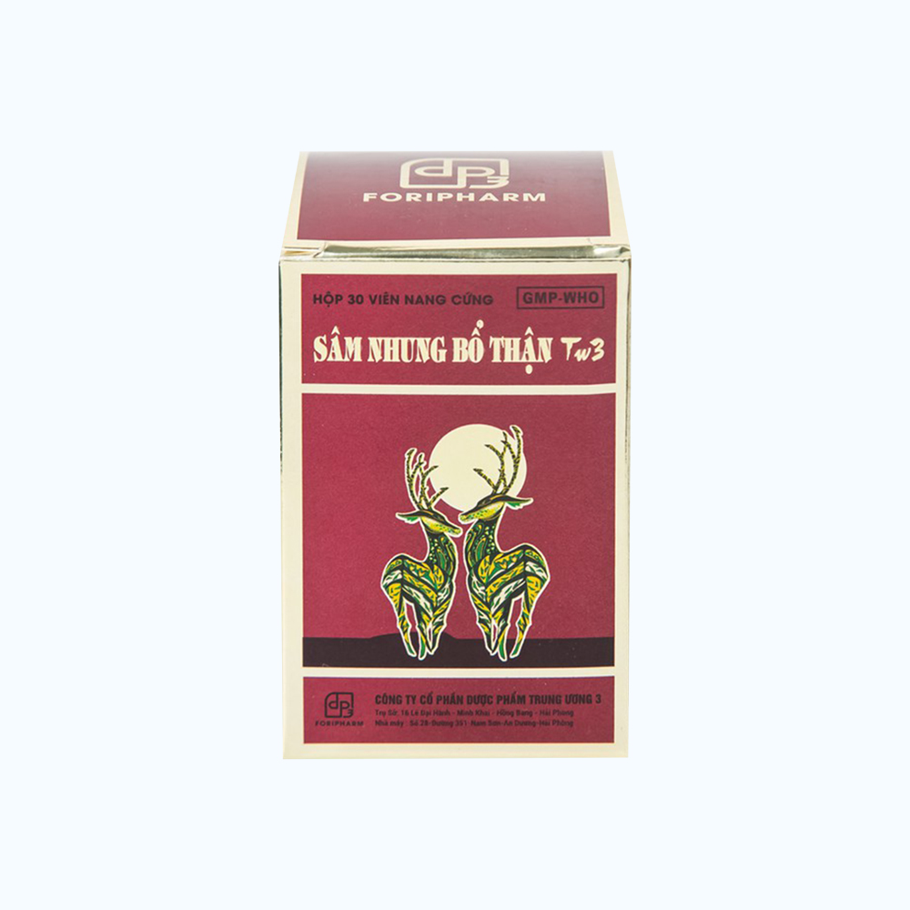 Thuốc Sâm nhung bổ thận TW3 dưỡng huyết tư âm, bổ thận, cố tinh (hộp 30 viên)
