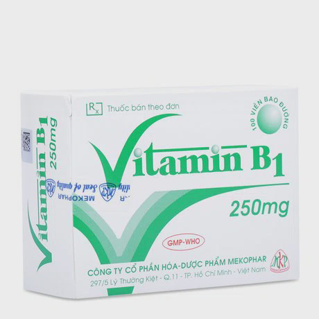 Thuốc Vitamin B1 250mg điều trị tê phù và viêm dây thần kinh (10 vỉ x 10 viên)