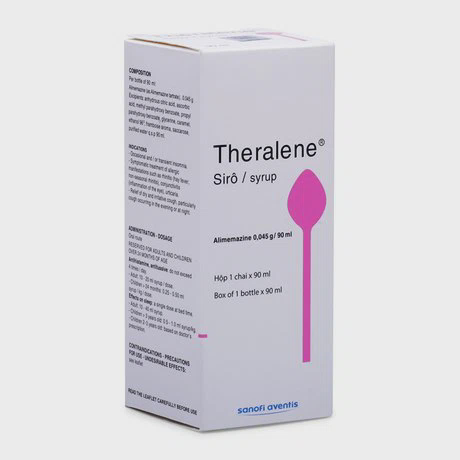 Siro Theralene syrup 90ml điều trị ho khan, viêm mũi dị ứng, mất ngủ