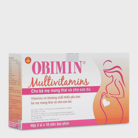 Thuốc Obimin bổ sung vitamin và khoáng chất cho phụ nữ có thai và cho con bú (3 vỉ x 10 viên)