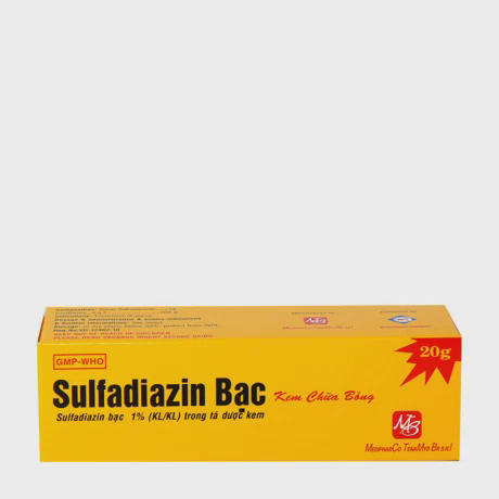 Sulfadiazin bạc 1% (tuýp 20g) trị nhiễm khuẩn bỏng độ 2, 3