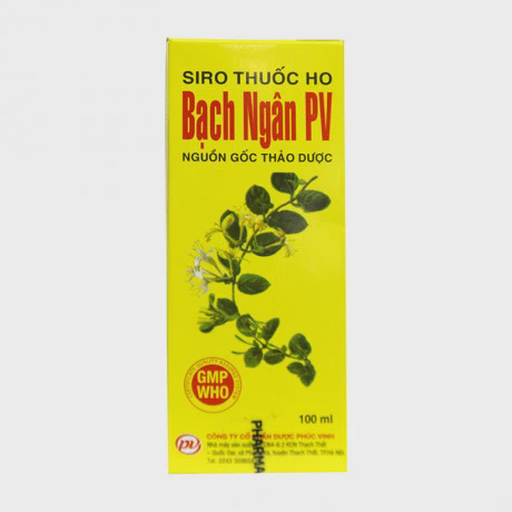 Siro ho Bạch Ngân PV Plus bổ phổi nhuận phế và giảm đờm ho (Chai 125ml)