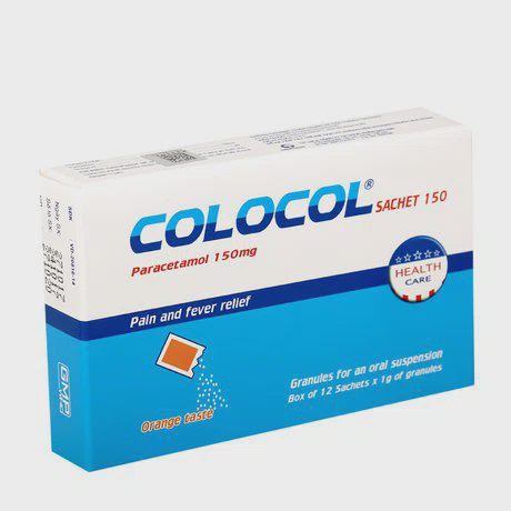Cốm pha uống Colocol 150mg hạ sốt, giảm đau cho trẻ em cân nặng 8 đến 30kg (hộp 12 gói)