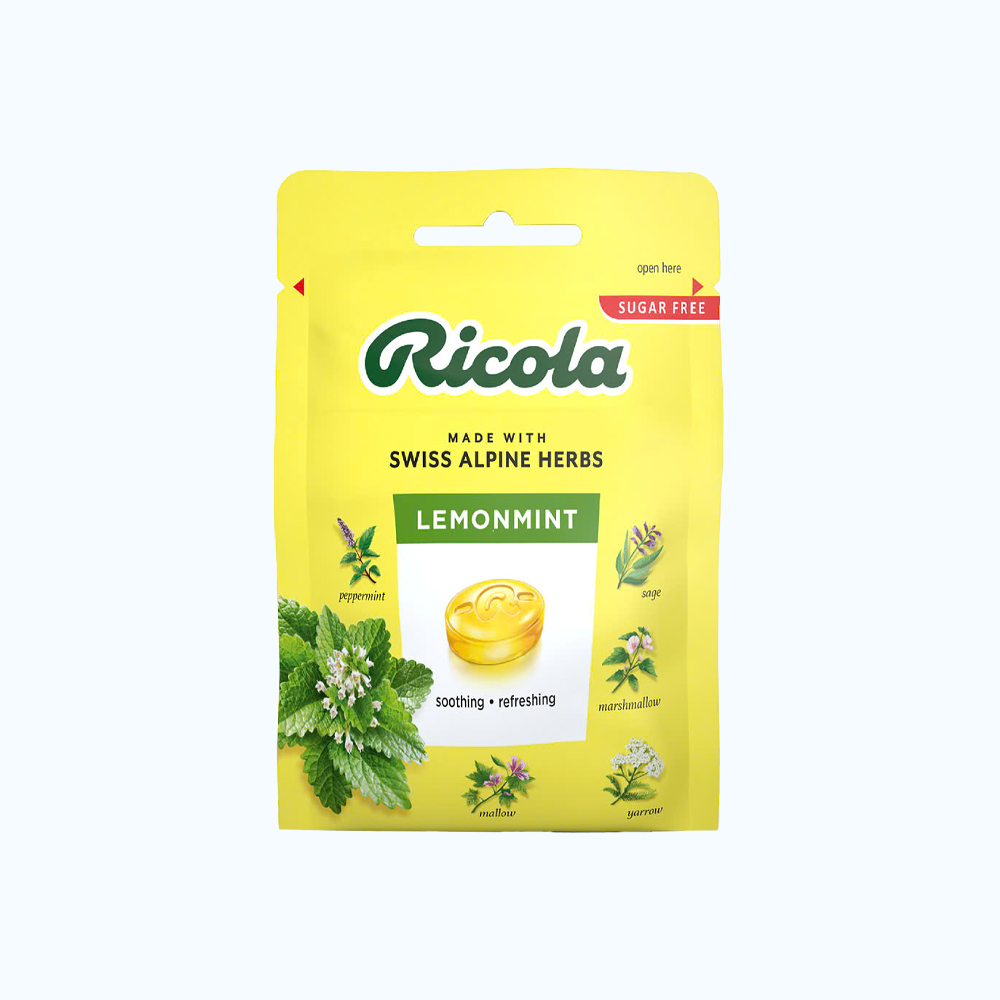Kẹo ngậm thảo mộc RICOLA không đường vị chanh bạc hà (15g/17.5g)