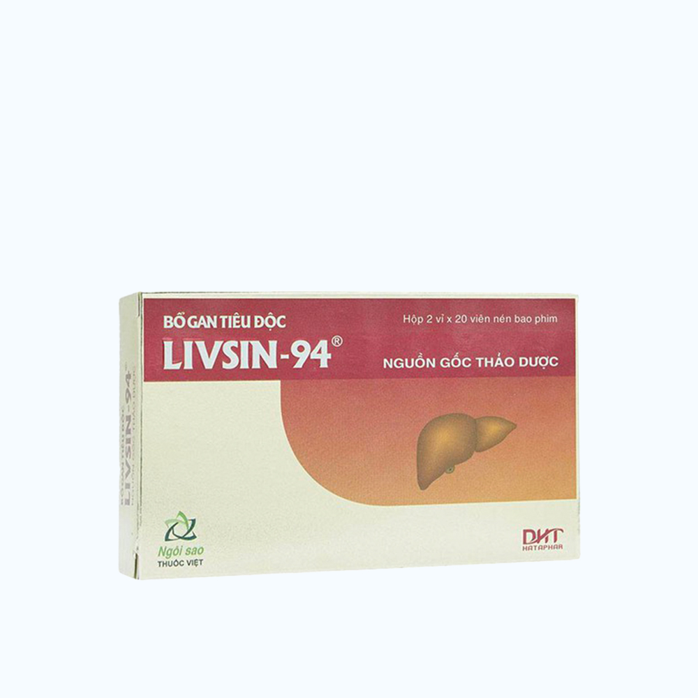 Thuốc Bổ gan tiêu độc Livsin-94 trị viêm gan B và xơ gan (5 vỉ x 20 viên)