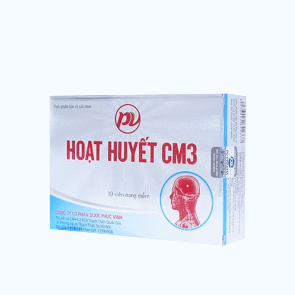 Thuốc Hoạt Huyết CM3 Phúc Vinh trị rối loạn tuần hoàn não do xơ vữa mạch máu (3 vỉ x 10 viên)