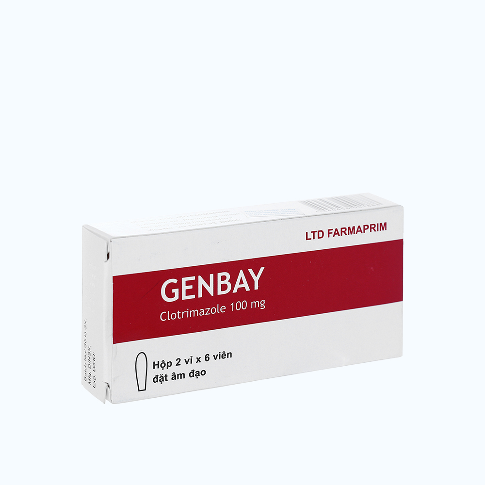 GENBAY SUPP VAG 100MG BOX 12 trị viêm âm đạo, nấm âm đạo