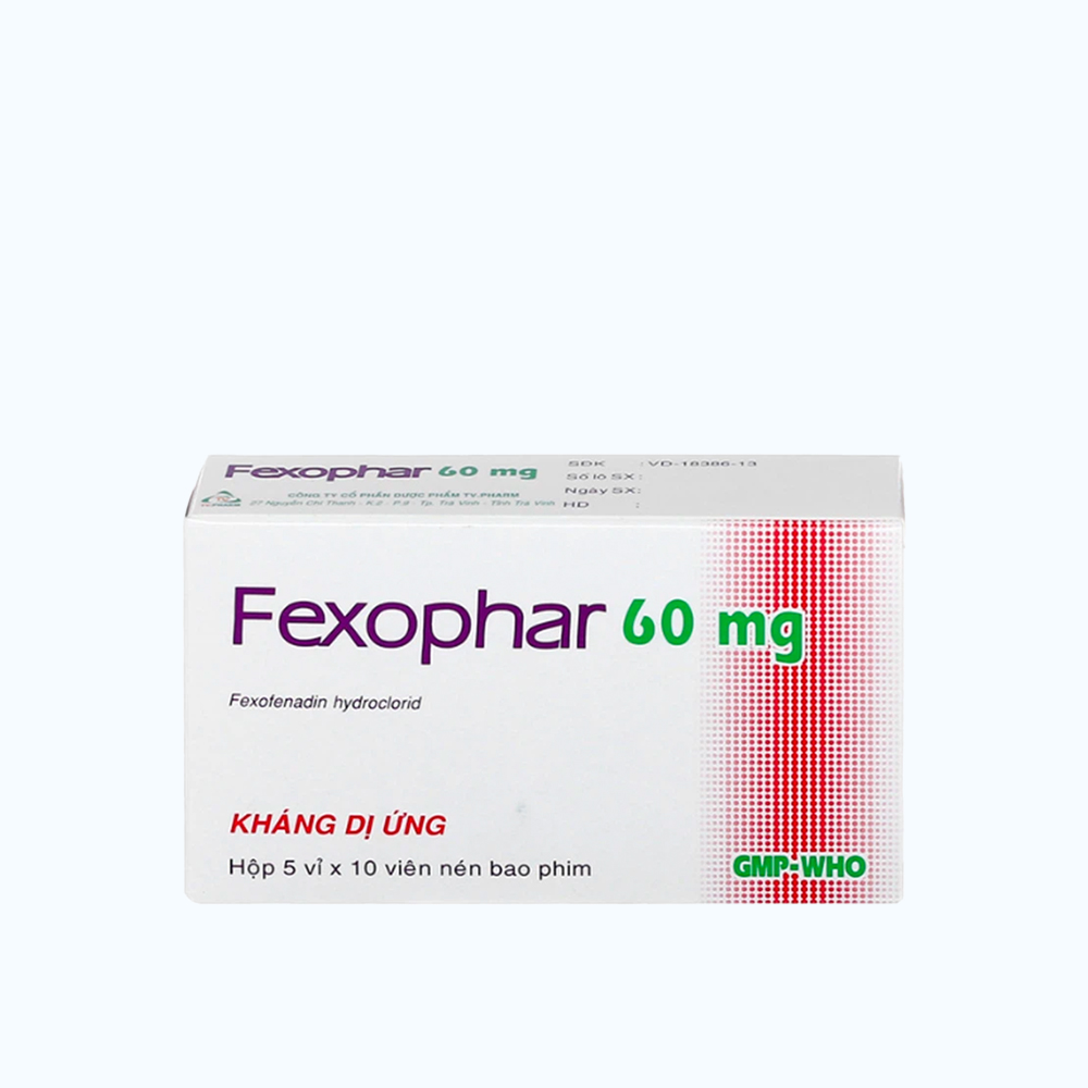 Thuốc Fexophar 60mg trị viêm mũi dị ứng, mày đay (5 vỉ x 10 viên)