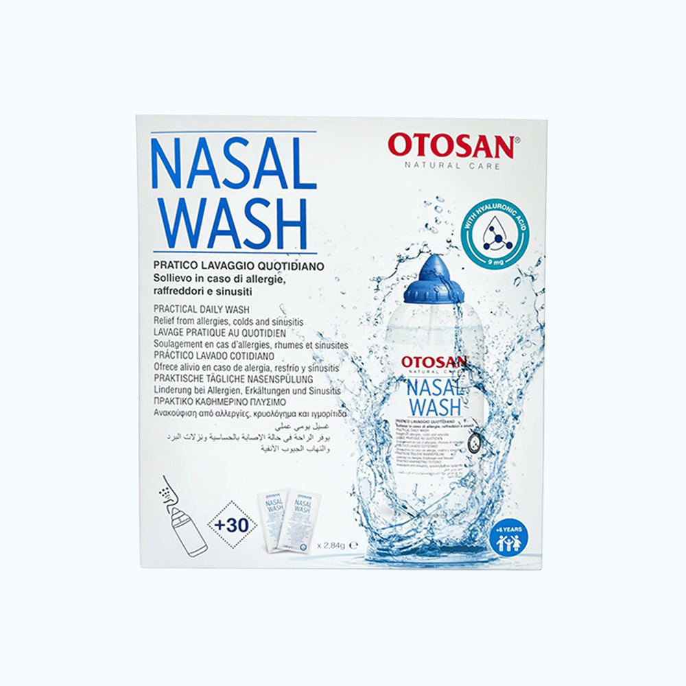 Bộ vệ sinh mũi Otosan Nasal Wash giúp làm sạch niêm mạc (1 bình + 30 gói)