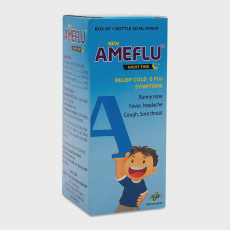 Siro thuốc Ameflu Ban Đêm trị các triệu chứng ho cảm thông thường (chai 60ml)