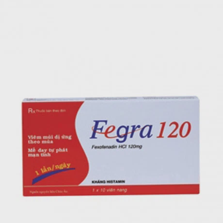 Thuốc Fegra 120mg trị viêm mũi dị ứng, mày đay (1 vỉ x 10 viên)